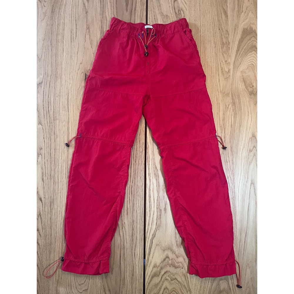Urban Outfitters Nylon Parachute Pants Women XS Red Joggers Streetwear Gorpcore